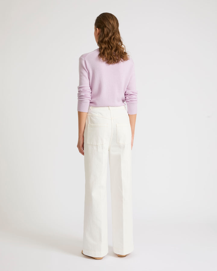 Ventes privées - pantalon-large-en-denim-blanc-25eyp039xxdecoc10 -Yves Salomon
