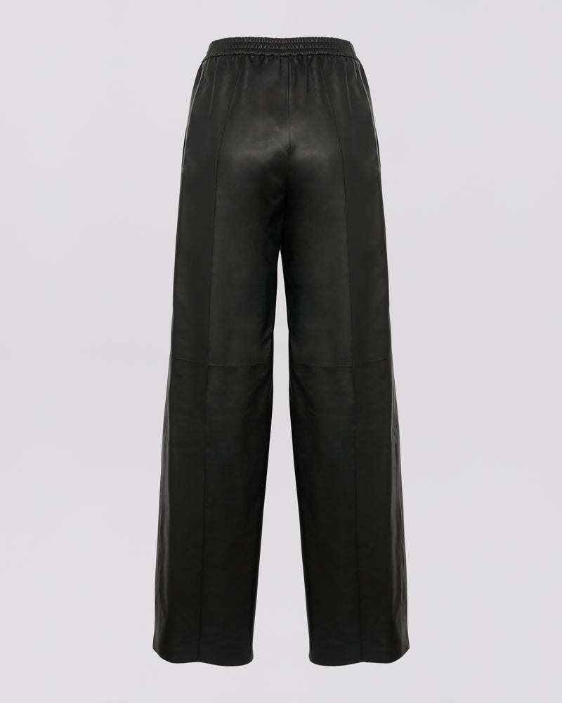 Pantalon ample en cuir d'agneau fin