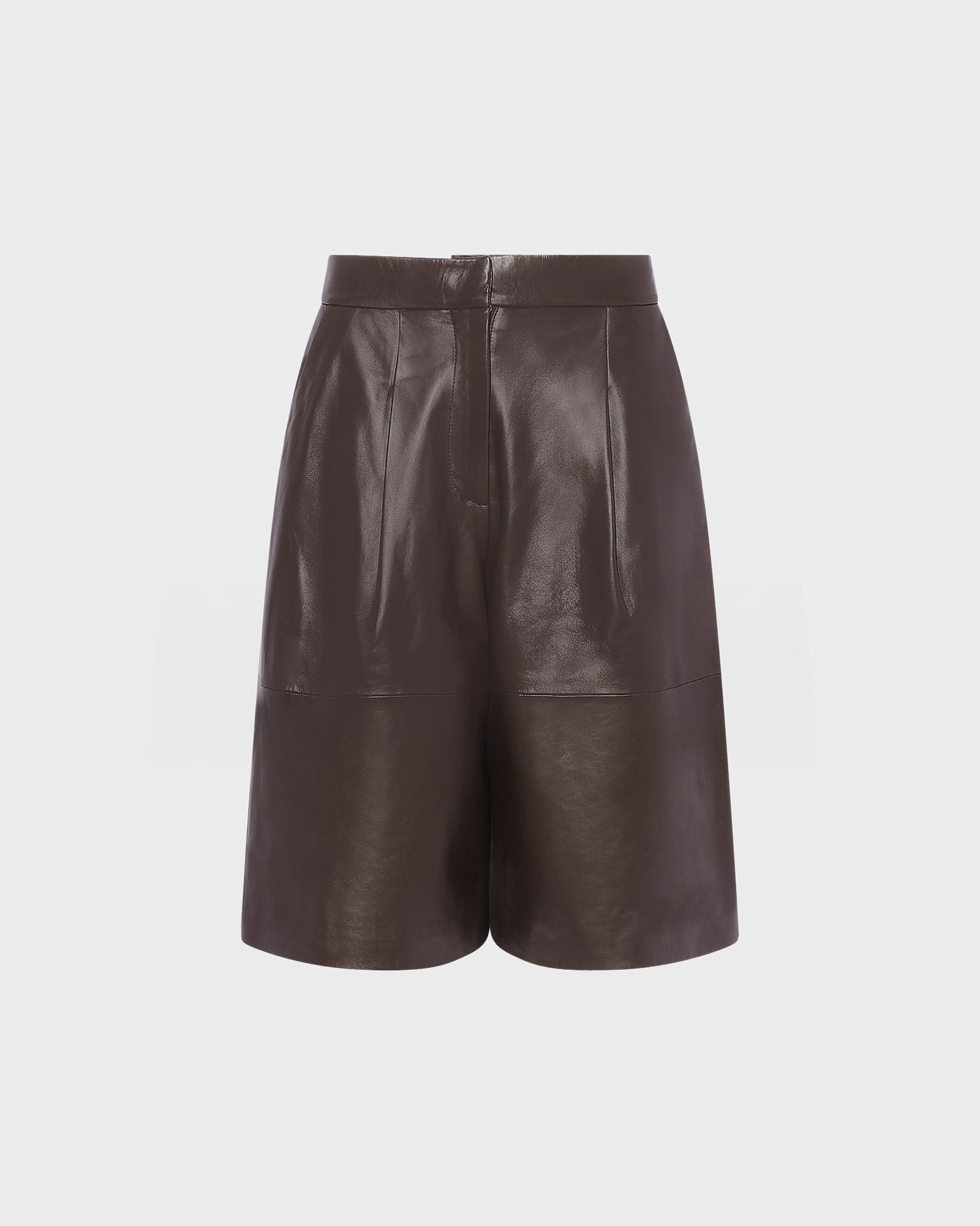Lamb leather Bermuda shorts - brown - Private sale – Yves Salomon