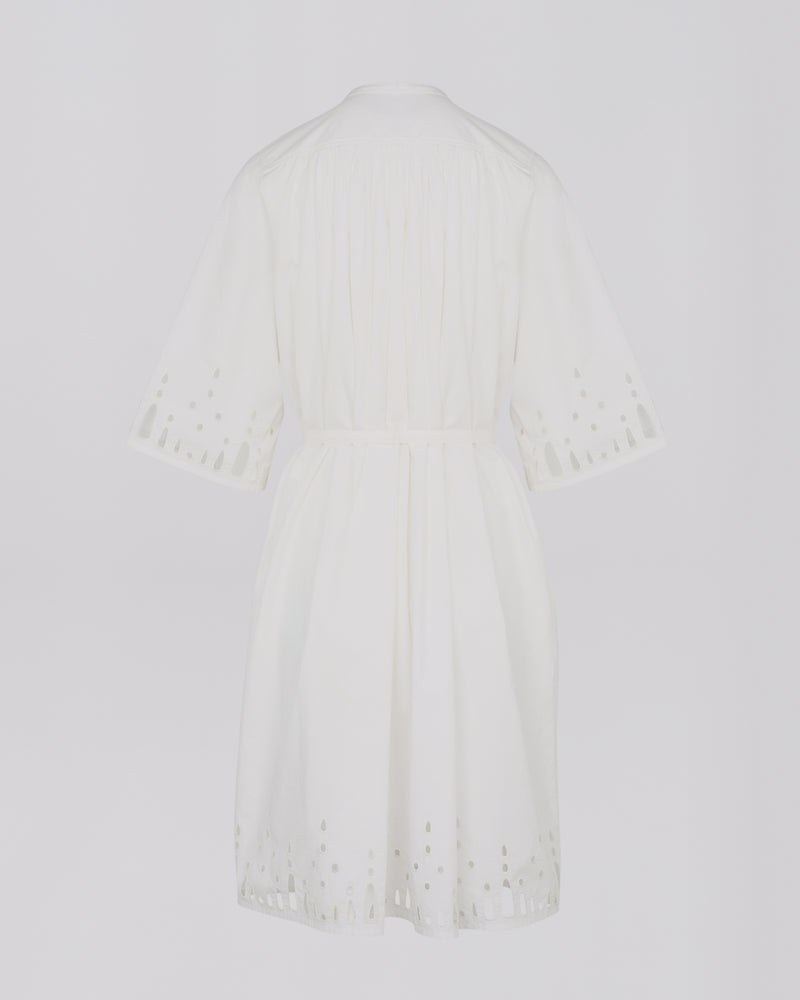 Robe en popeline de coton avec broderie anglaise