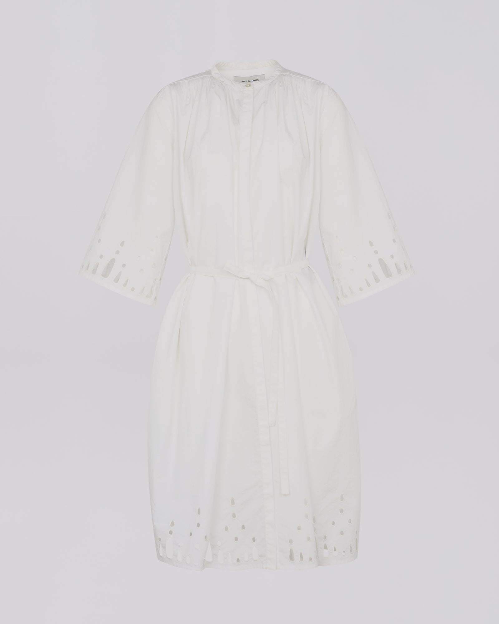 Cotton poplin dress - White-Yves Salomon