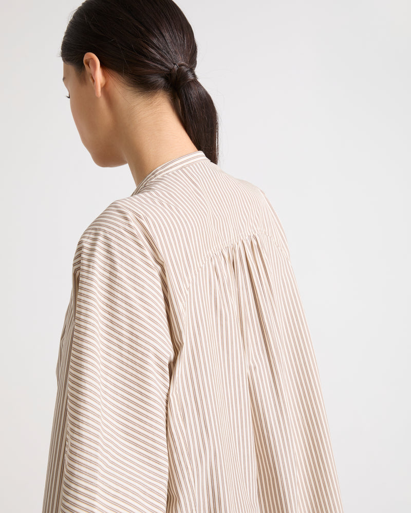 Robe kaftan en popeline rayée