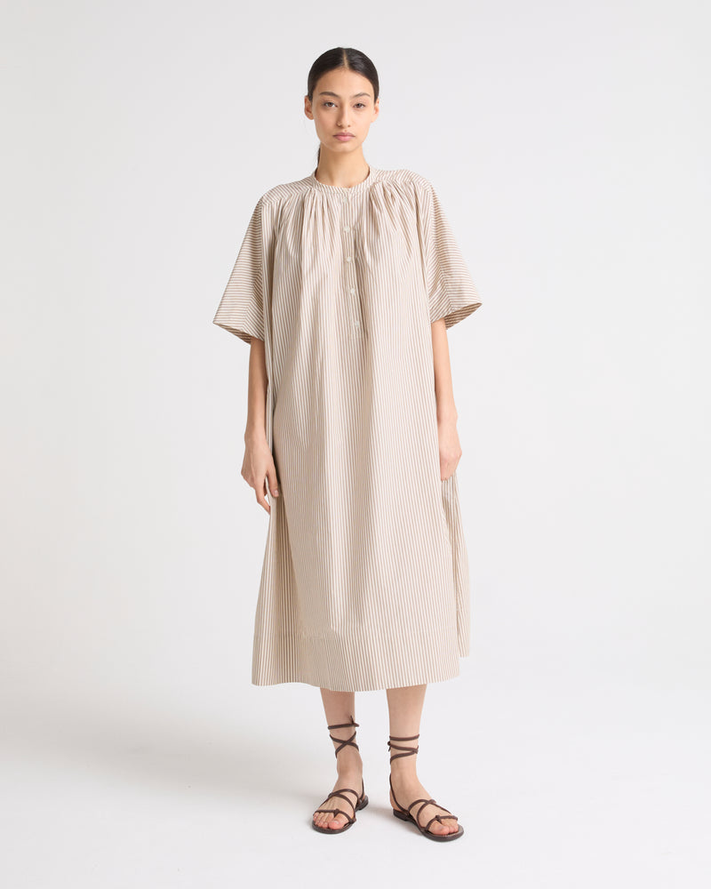 Robe kaftan en popeline rayée
