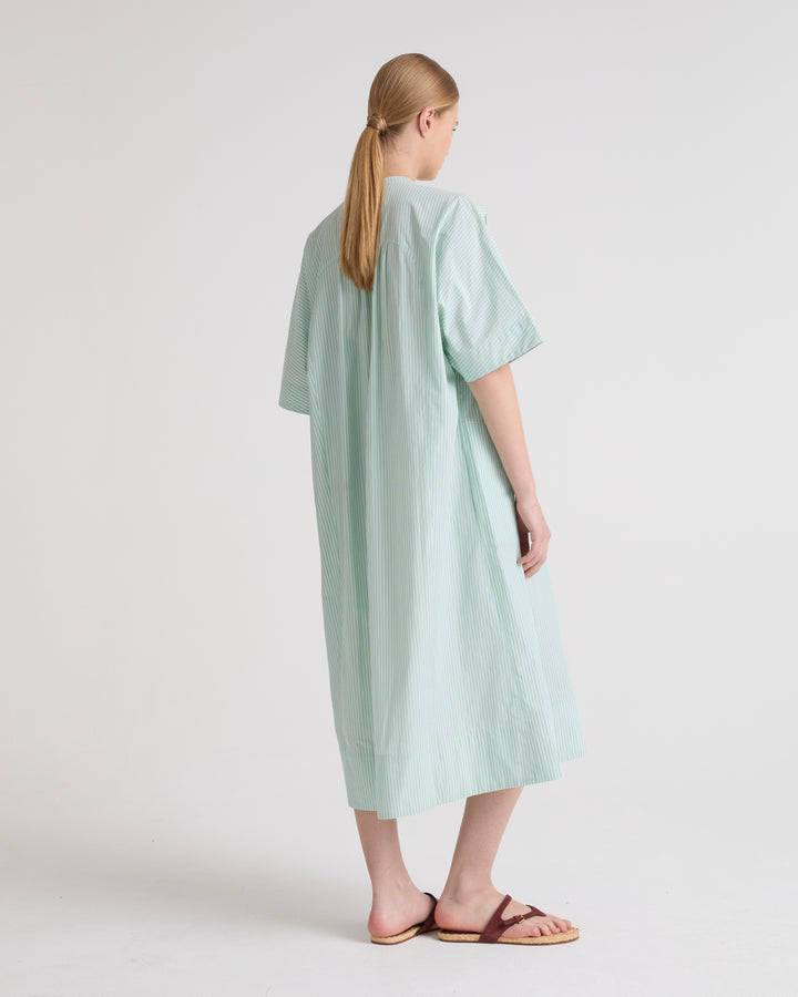 Robe kaftan en popeline rayée