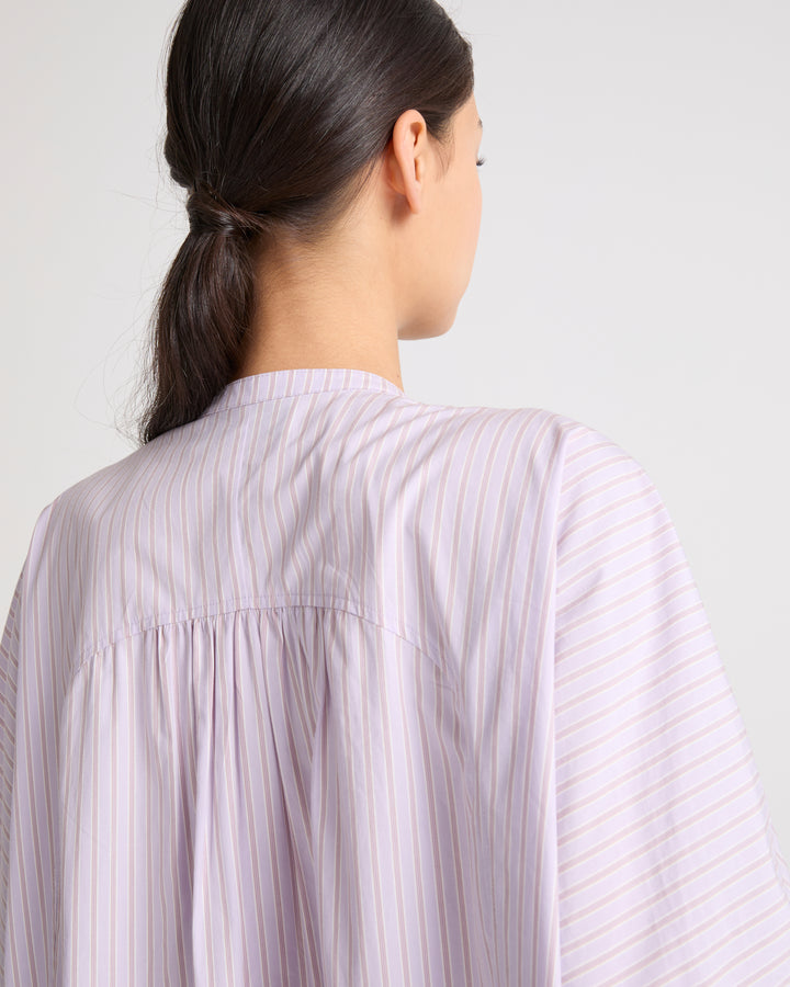Robe kaftan en popeline rayée