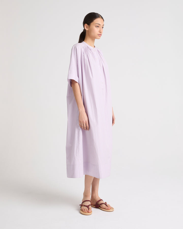 Robe kaftan en popeline rayée