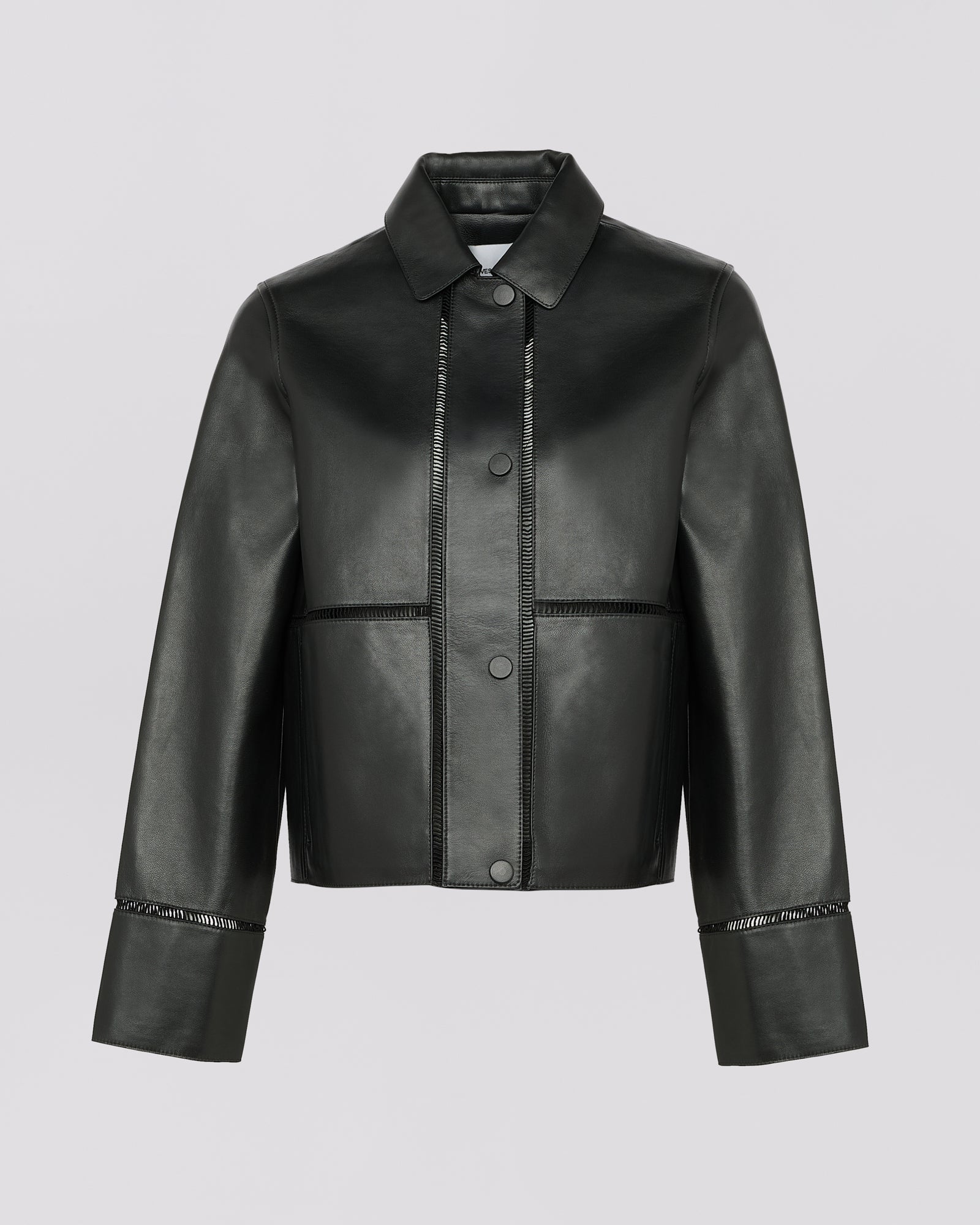 Shirt lamb leather jacket - Black - Yves Salomon