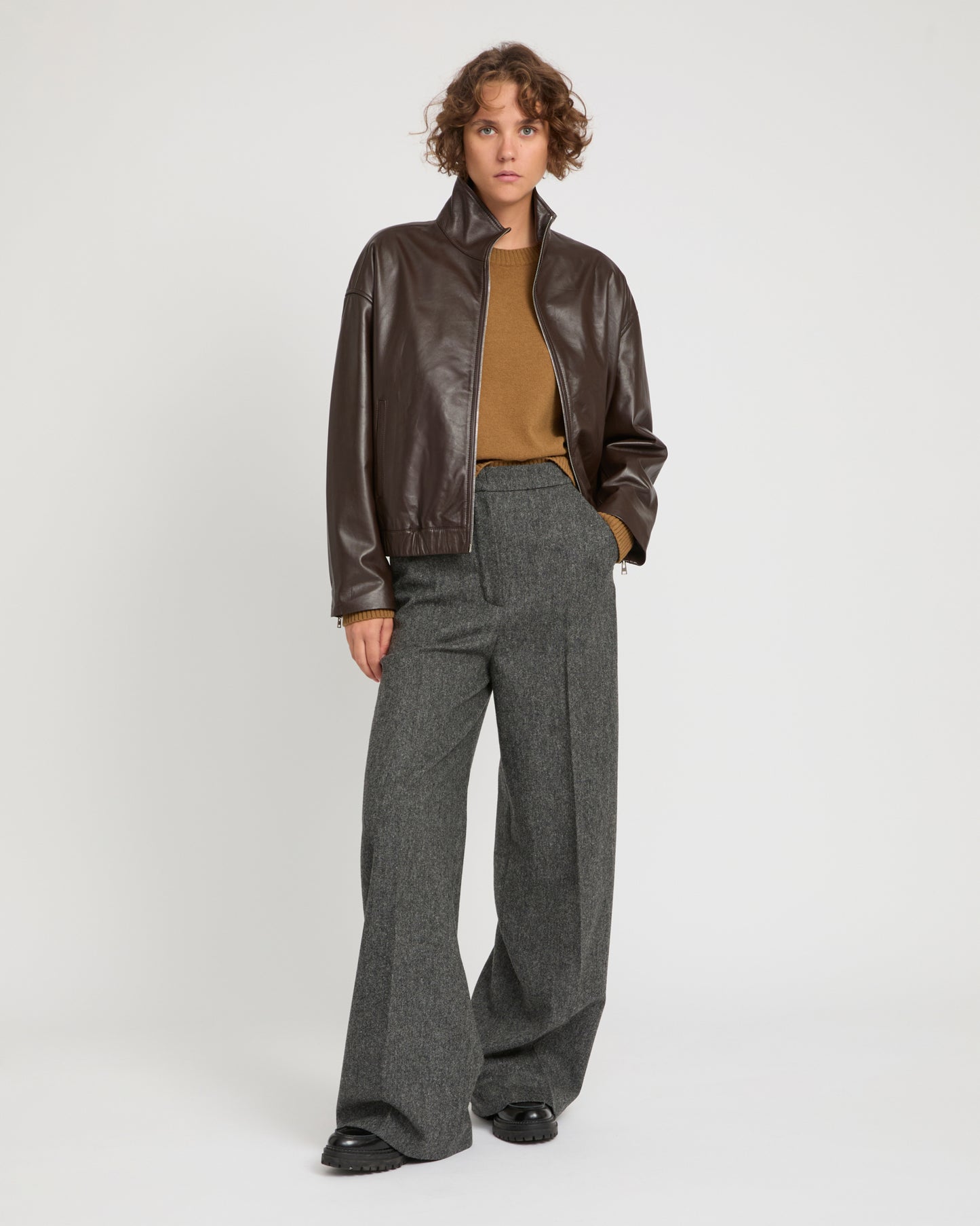 Blouson en cuir d'agneau