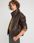 Blouson en cuir d'agneau