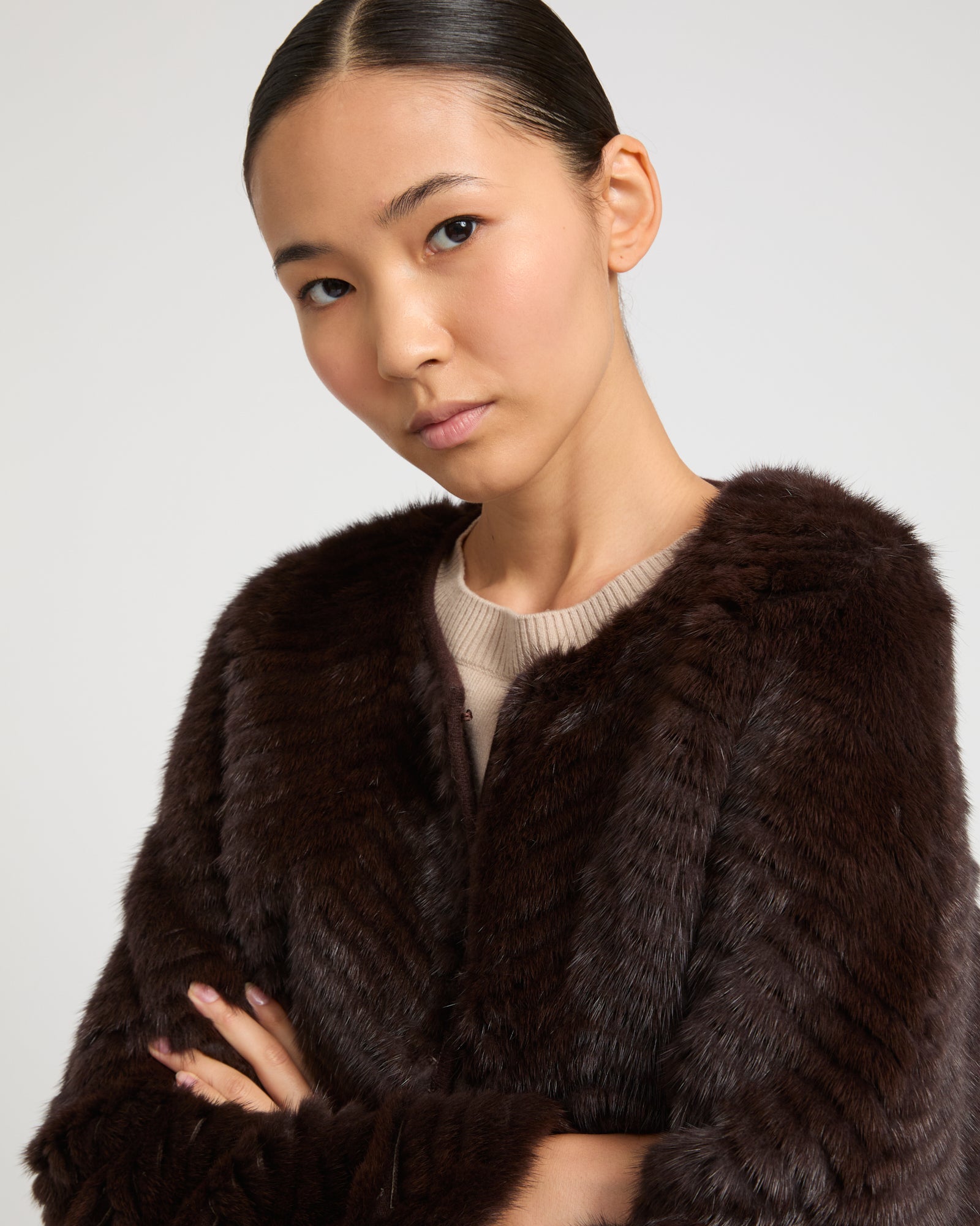 ジャケット・アウター laubeblanc Belted Wool long gilet Italian Bouclé Wool-Blend Belted Long Coat in Jackets