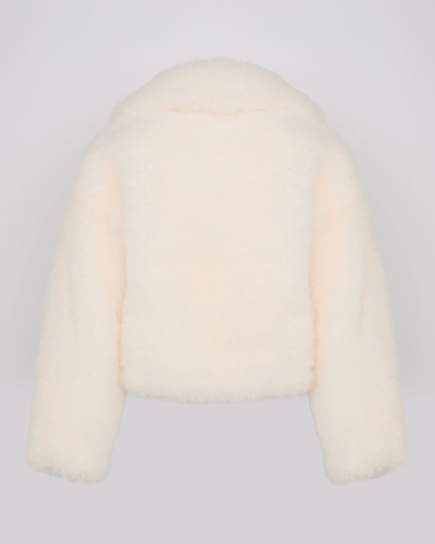 Veste courte en agneau cachemire frisé