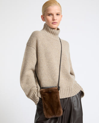 Sac en fourrure de vison et cuir- Yves Salomon - Nouvelle collection Automne Hiver