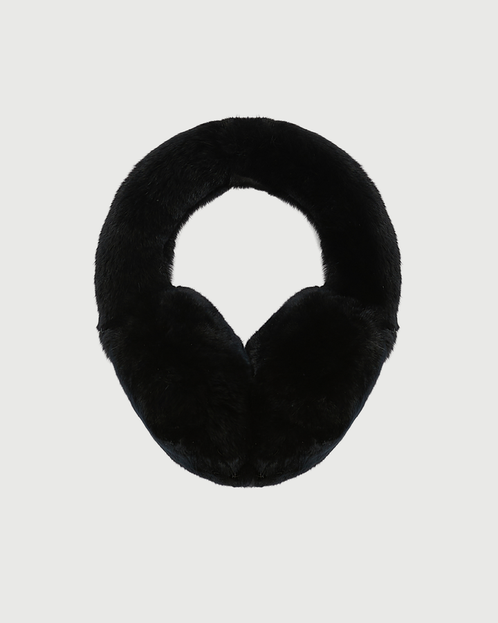 Cache-oreilles en fourrure de lapin rex- Yves Salomon - Nouvelle collection Automne Hiver