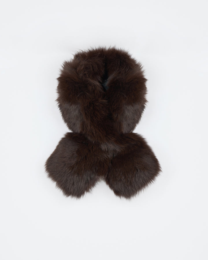 Écharpe en fourrure de renard marron - Yves Salomon - Nouvelle collection Automne Hiver