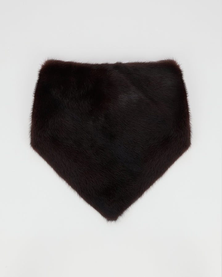 Bandana en fourrure de vison bordeaux - Yves Salomon - Nouvelle collection Automne Hiver