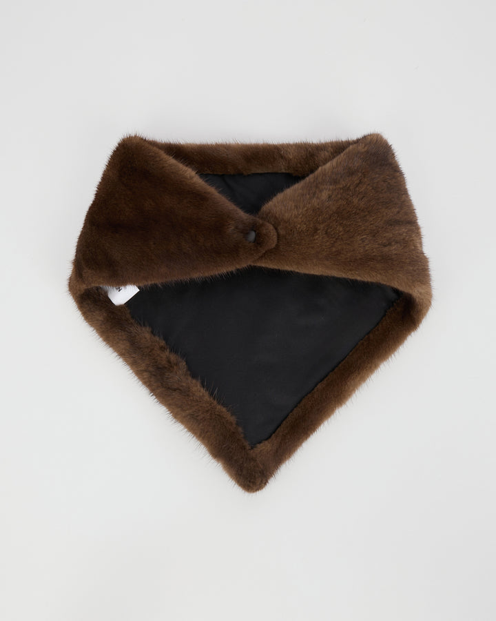 Bandana en fourrure de vison marron - Yves Salomon - Nouvelle collection Automne Hiver
