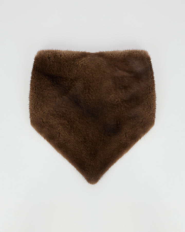Bandana en fourrure de vison marron - Yves Salomon - Nouvelle collection Automne Hiver