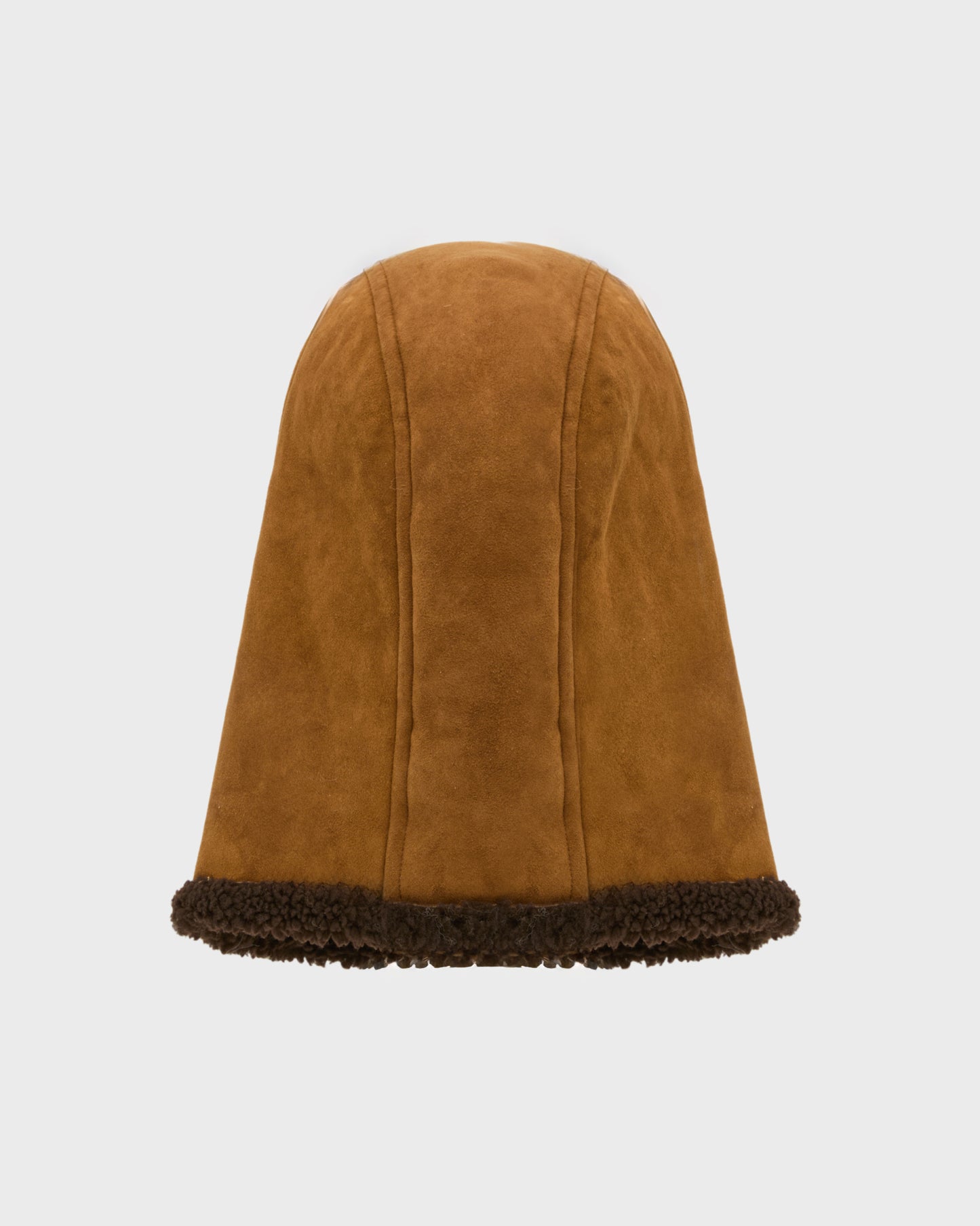 Capuche en agneau Mérinos bouclé et cuir