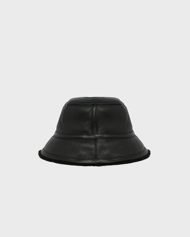 Curly merino bucket hat black Yves Salomon