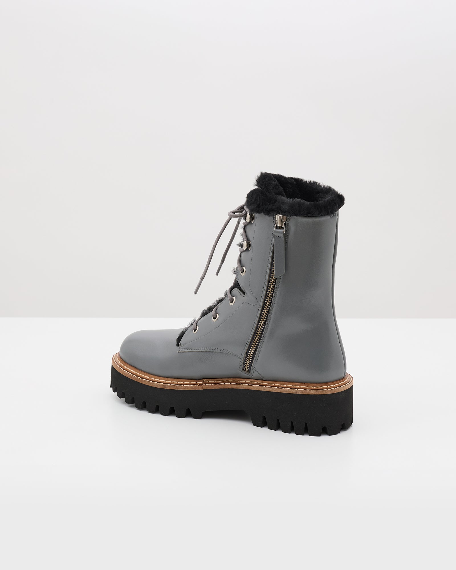 Soldes d'hiver  - Yves Salomon -Boots lacées en Merinillo Raide