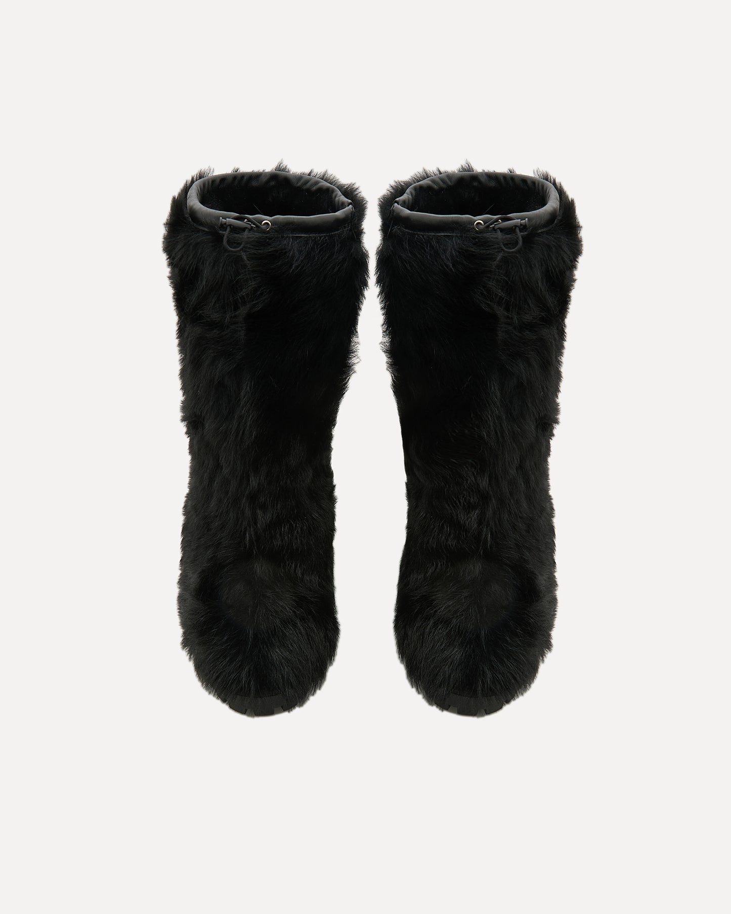 Bottes hautes en peau lainée d'agneau de Toscane raide -Yves Salomon