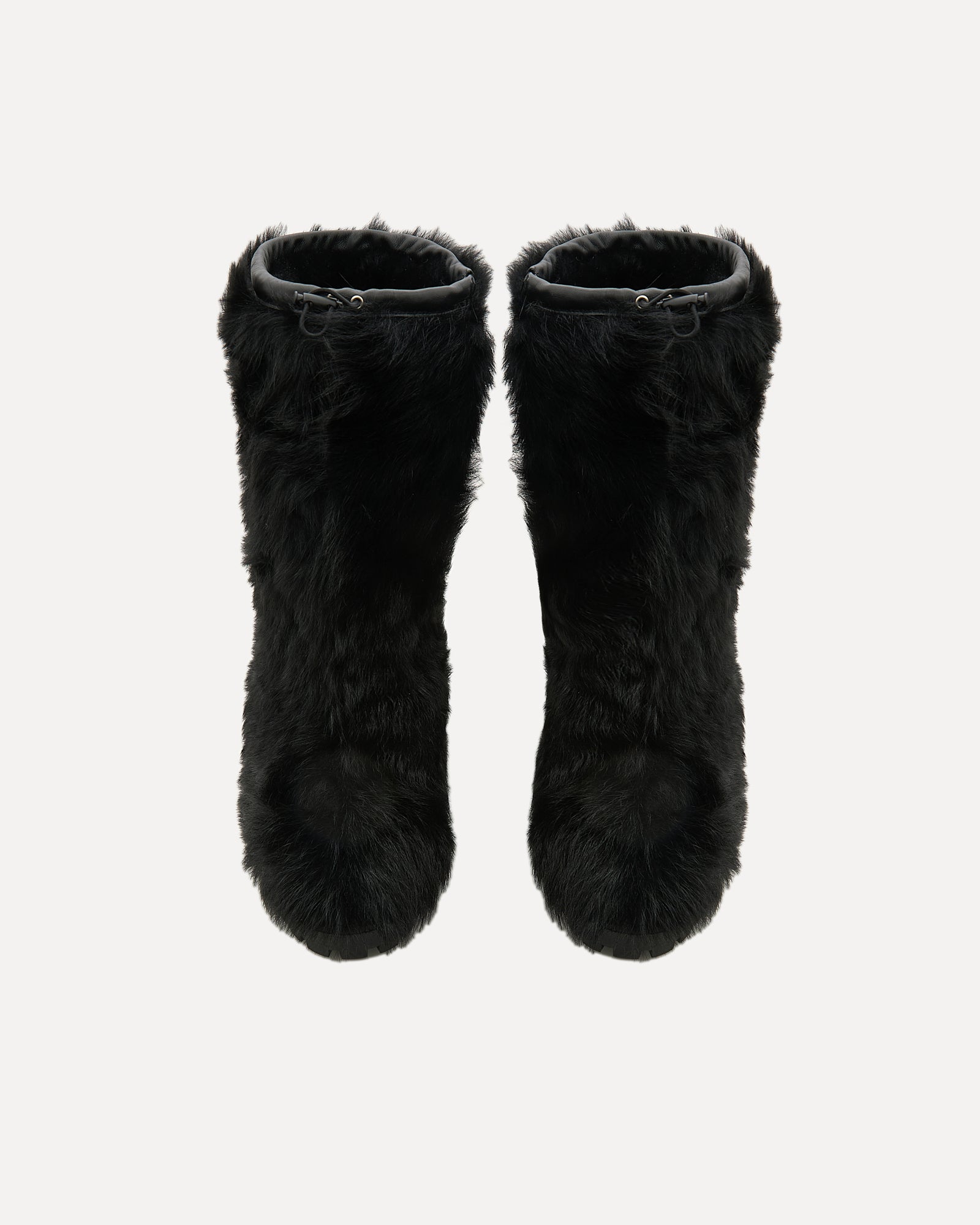 Bottes hautes en peau lainée d'agneau de Toscane raide -Yves Salomon
