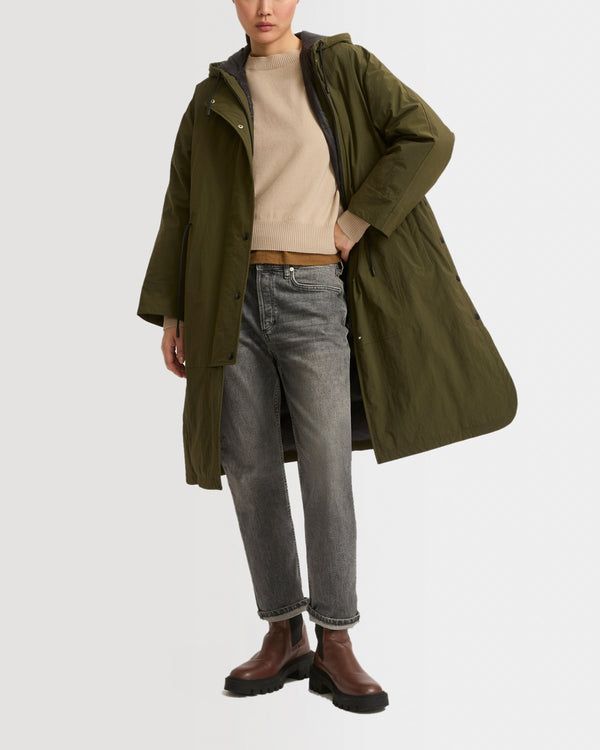 Parka esprit cape en tissu technique