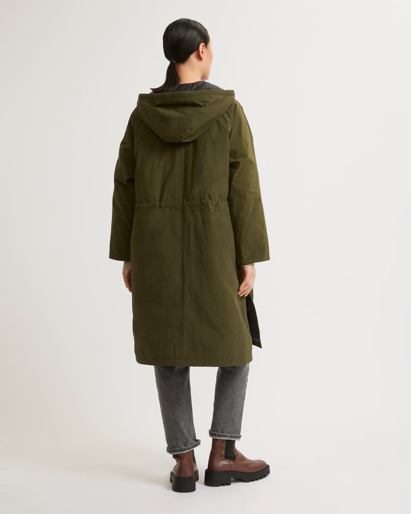 Parka esprit cape en tissu technique