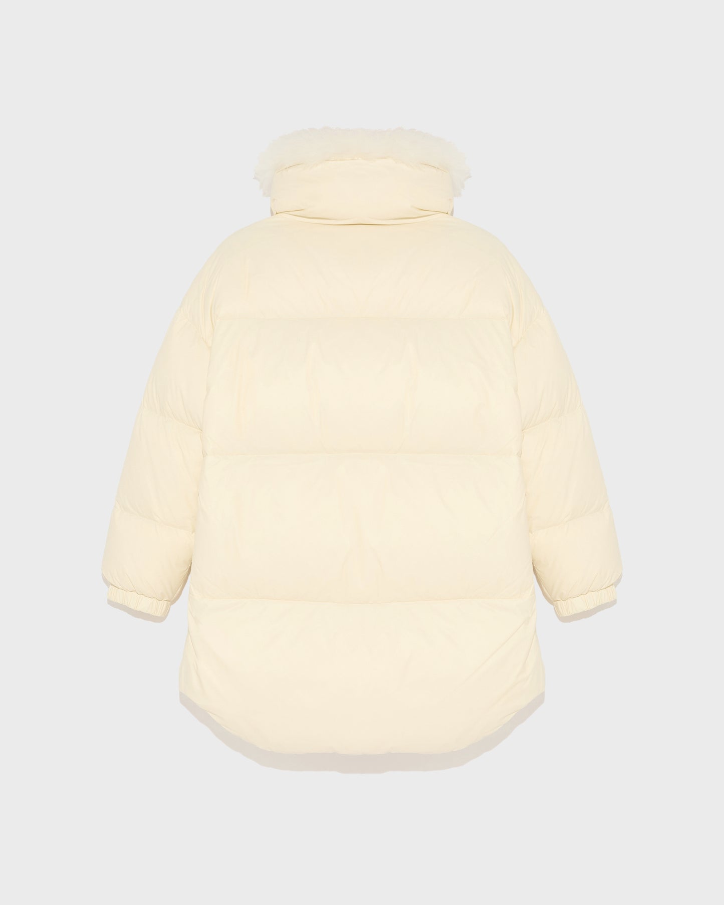Doudoune col montant en agneau à laine vaporeuse-Yves Salomon - Soldes d'hiver - Winter Sale