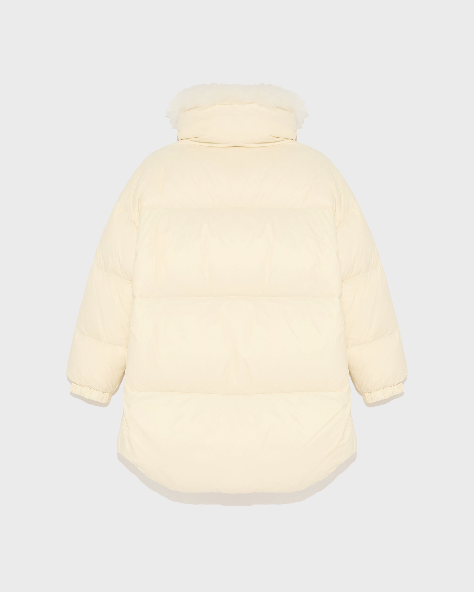 Doudoune col montant en agneau à laine vaporeuse-Yves Salomon - Soldes d'hiver - Winter Sale
