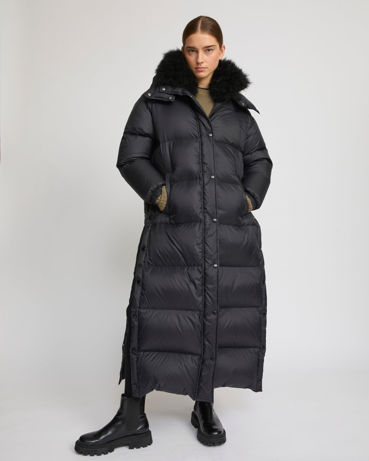 Doudoune extra-longue à capuche