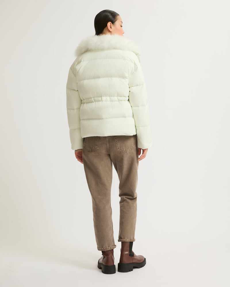 Veste doudoune en agneau à laine vaporeuse-Yves Salomon - Soldes d'hiver - Winter Sale