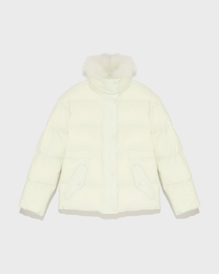 Black Friday 2025 - Yves Salomon - Veste doudoune en agneau à laine vaporeuse