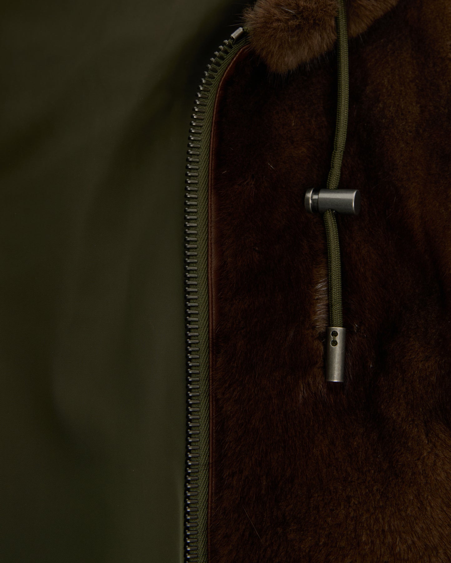 Mink reversible technical fabric hoodie