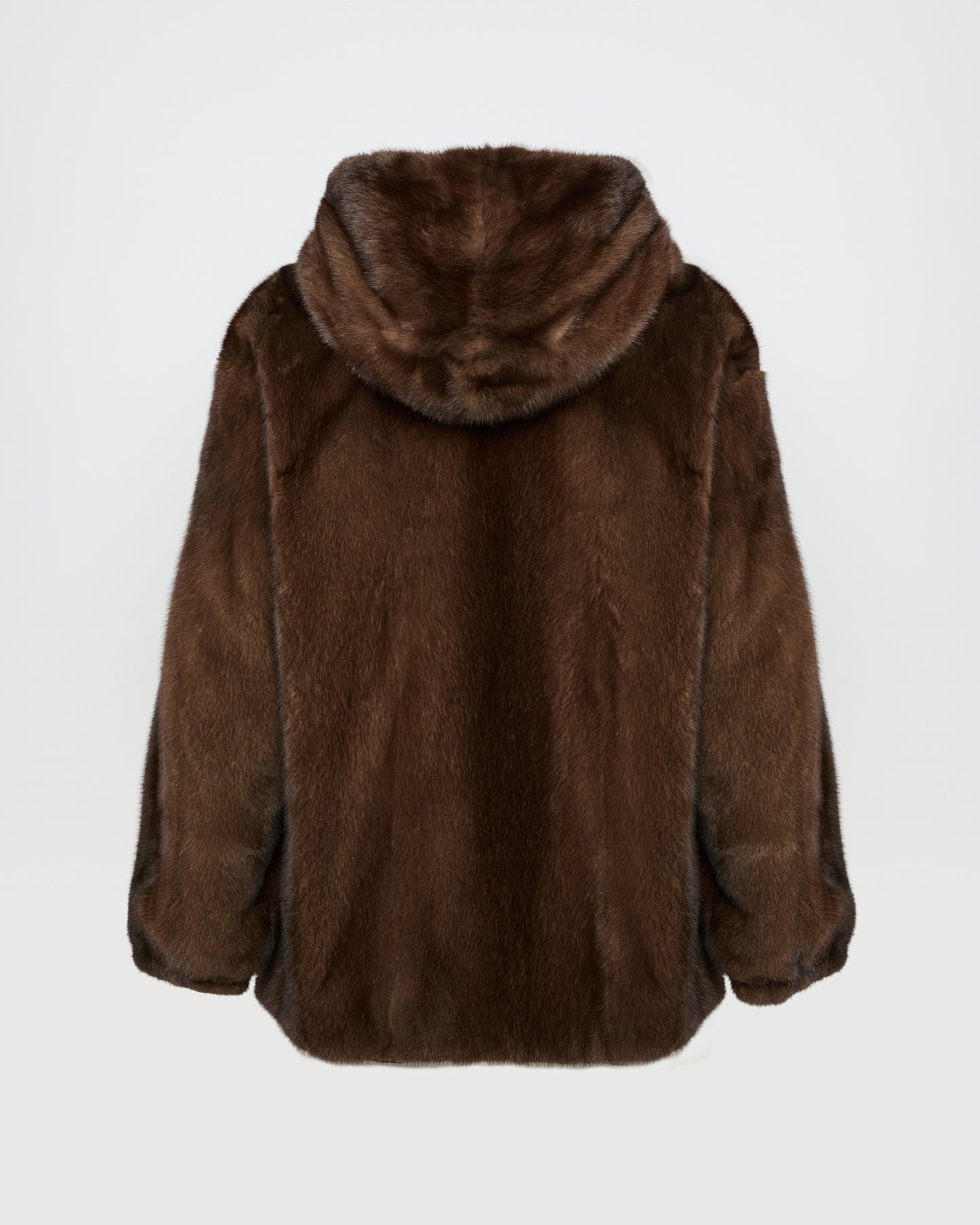 Mink reversible technical fabric hoodie