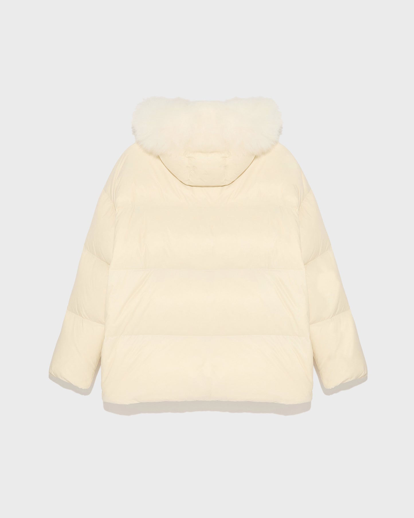 Doudoune à capuche en agneau à laine vaporeuse-Yves Salomon - Soldes d'hiver - Winter Sale