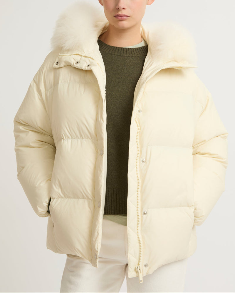 Daunen Jacke Daunenjacke Echtfell Kapuze Damen Daunenjacke