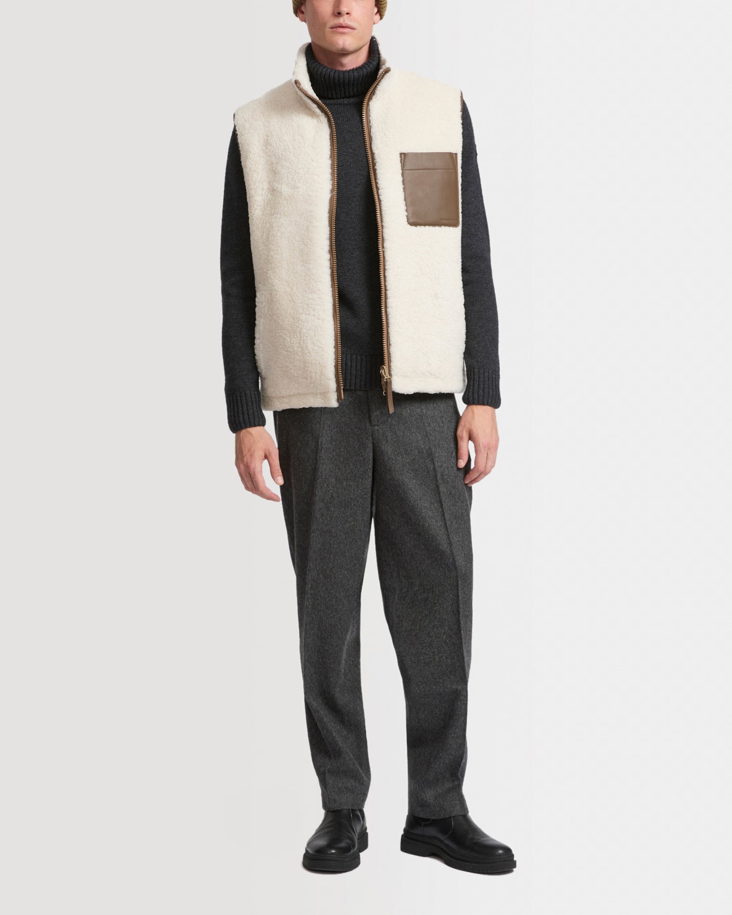 Gilet fleece en peau lainée réversible