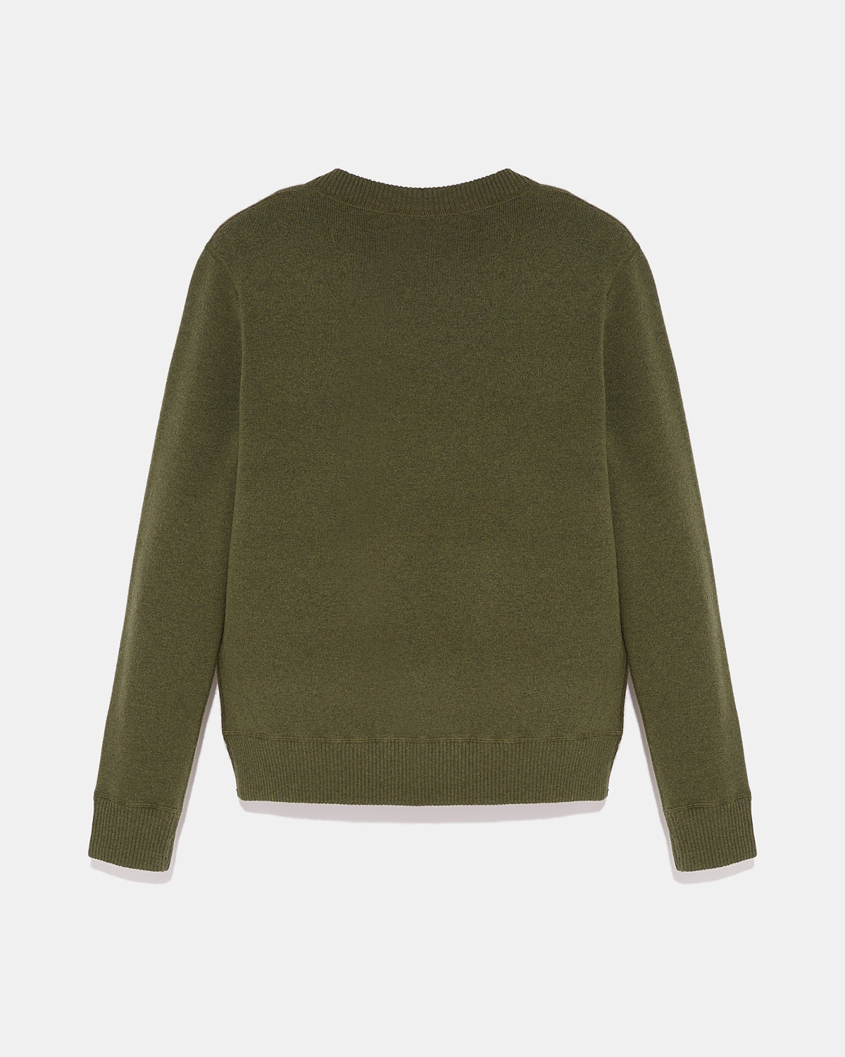 Pull crew neck en maille laine-cachemire réversible bicolore-Yves Salomon - Soldes d'hiver - Winter Sale