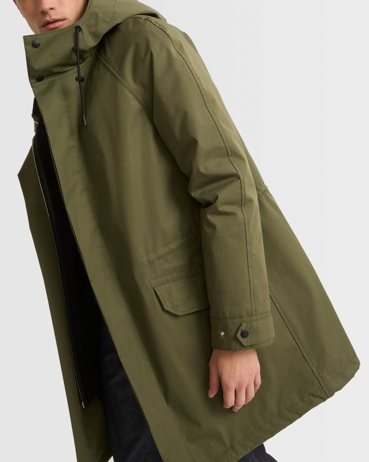 Parka iconique en coton mélangé et peau lainée