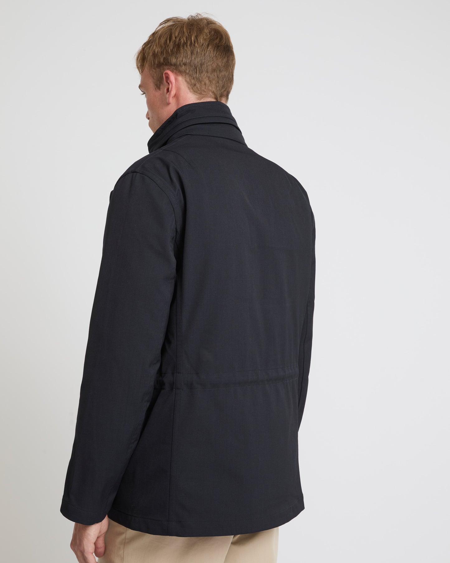 Veste militaire en lainage technique imperméable et fourrure de vison