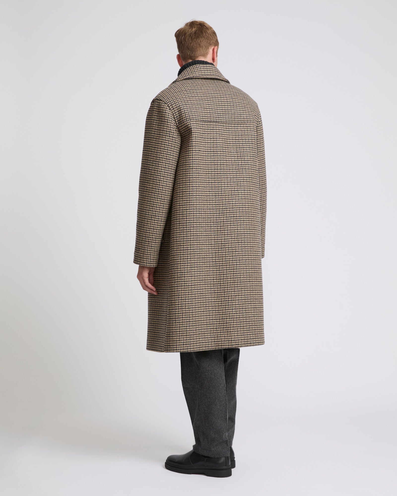 Manteau en tissu lainage pied de poule-Yves Salomon - Soldes d'hiver - Winter Sale