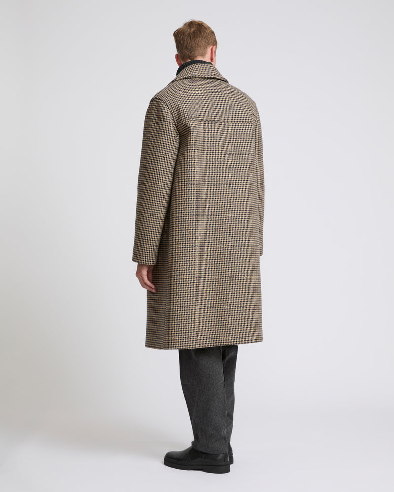 Manteau en tissu lainage pied de poule-Yves Salomon - Soldes d'hiver - Winter Sale