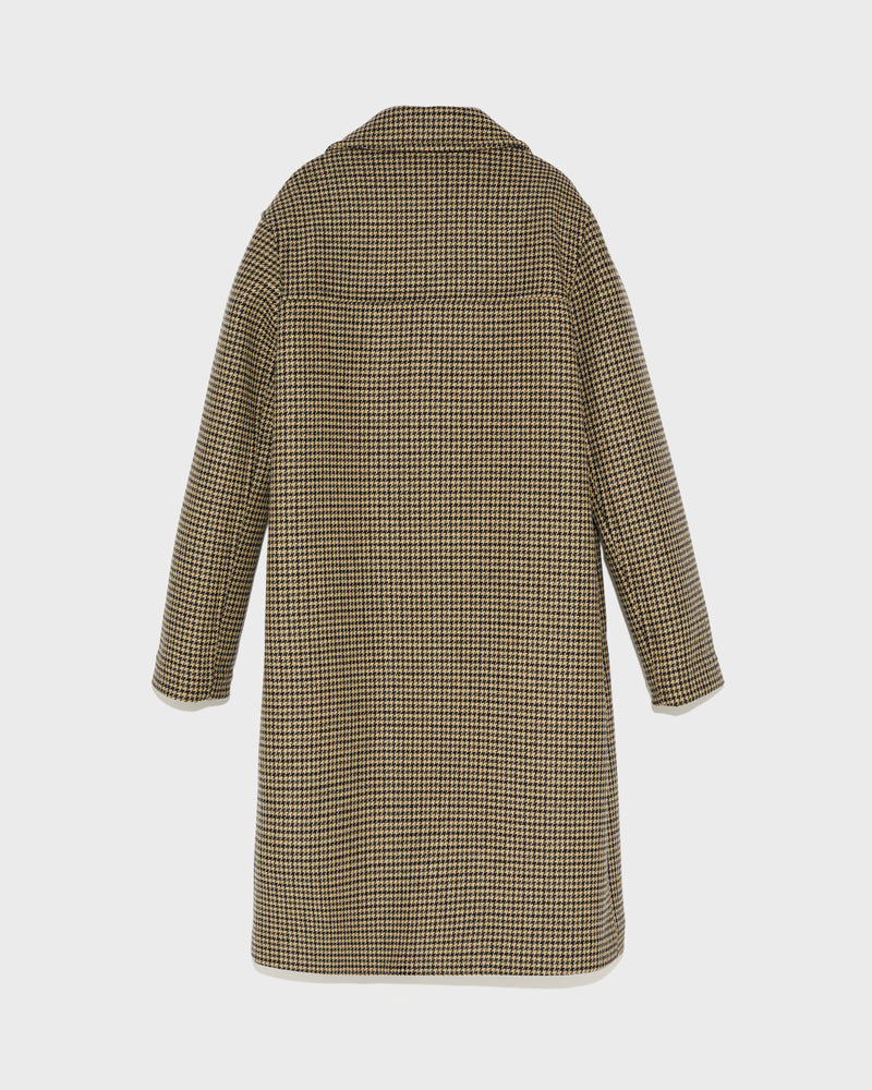 Manteau en tissu lainage pied de poule-Yves Salomon - Soldes d'hiver - Winter Sale