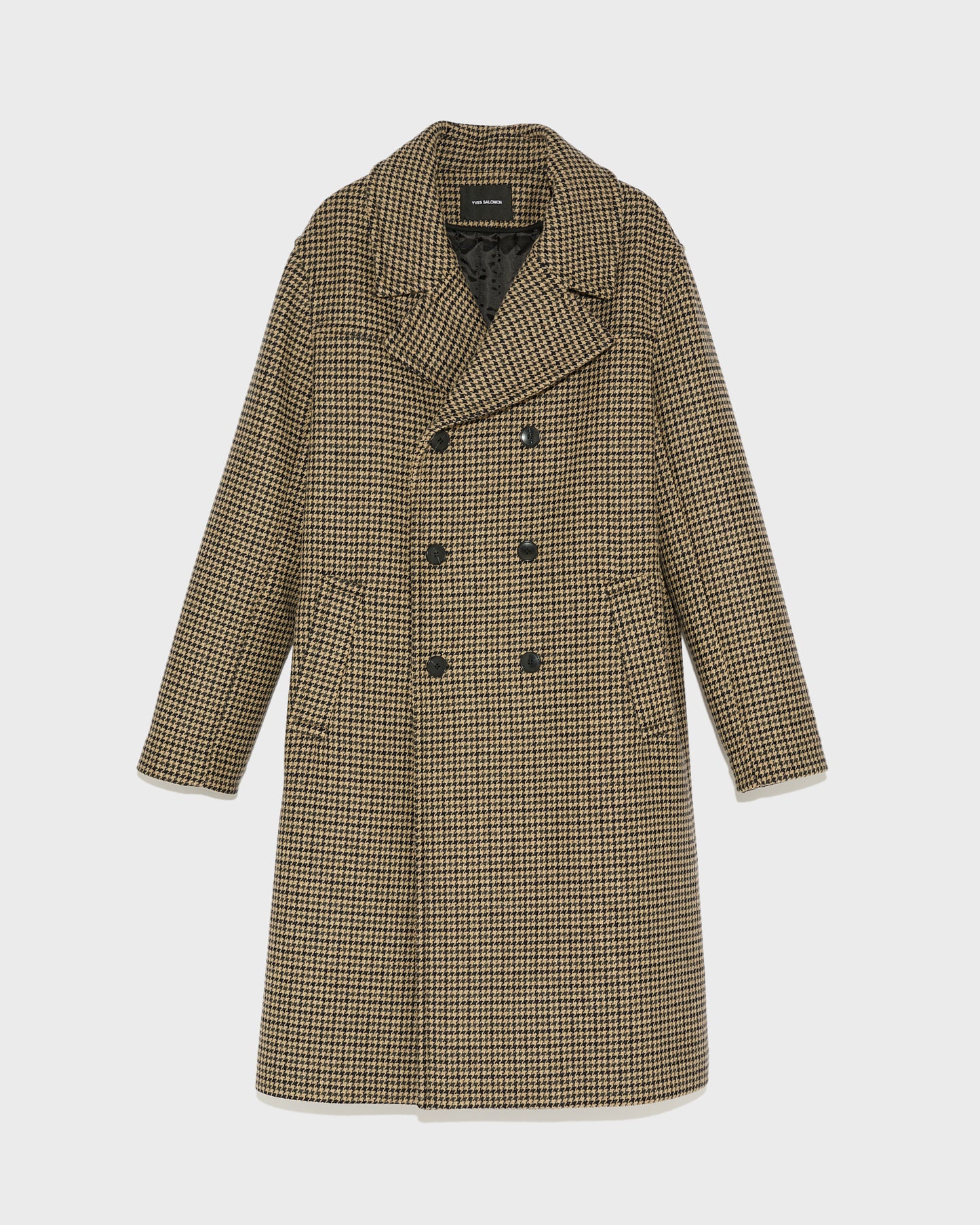 Manteau en tissu lainage pied de poule-Yves Salomon - Soldes d'hiver - Winter Sale