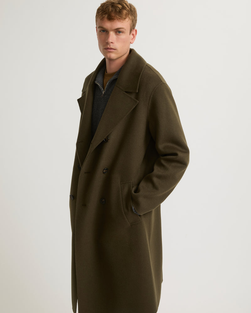 Double sided Wool cashmere Coat Khaki Size 54 Yves Salomon Male