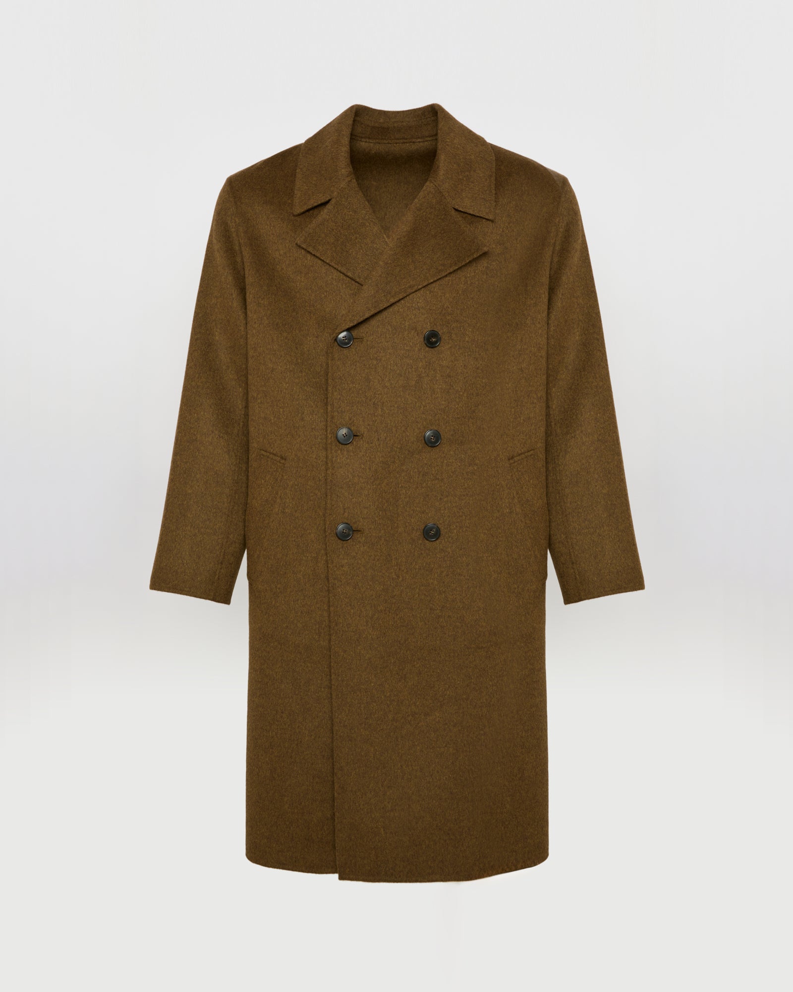 Winter sale -Double-sided wool-cashmere coat-brown – Yves Salomon