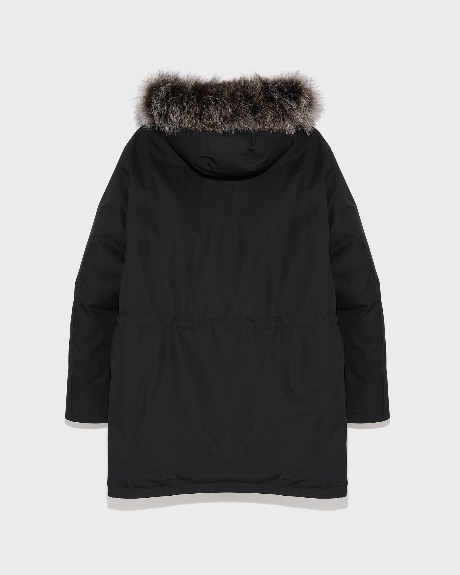 Cotton-blend iconic parka with fox fur trim - Black - Yves