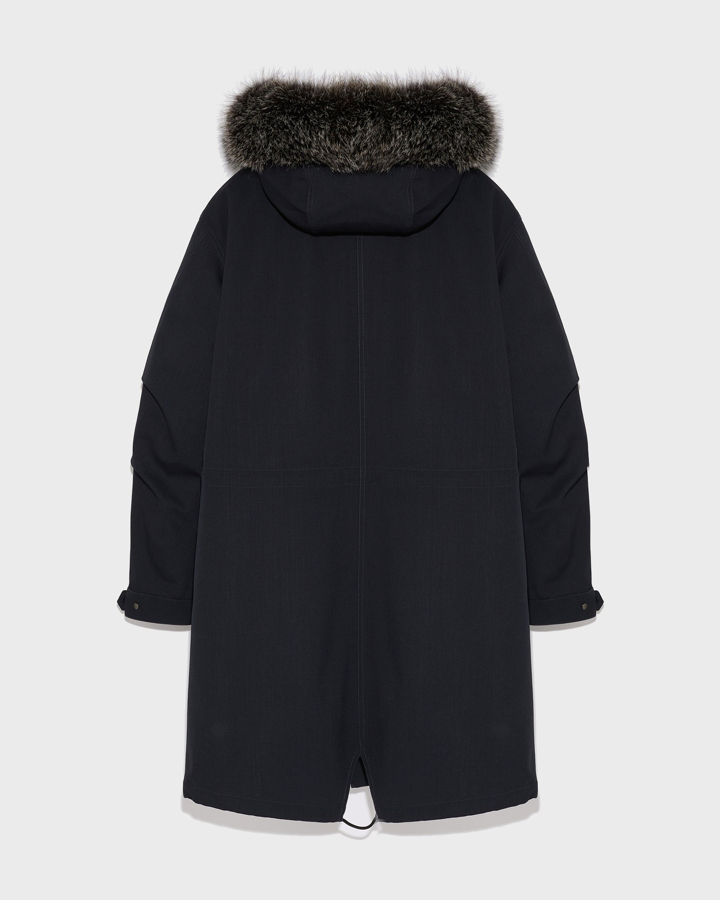 Soldes d'hiver  - Yves Salomon -Parka fishtail longue en tissu technique et fourrure de renard et lapin imperméable