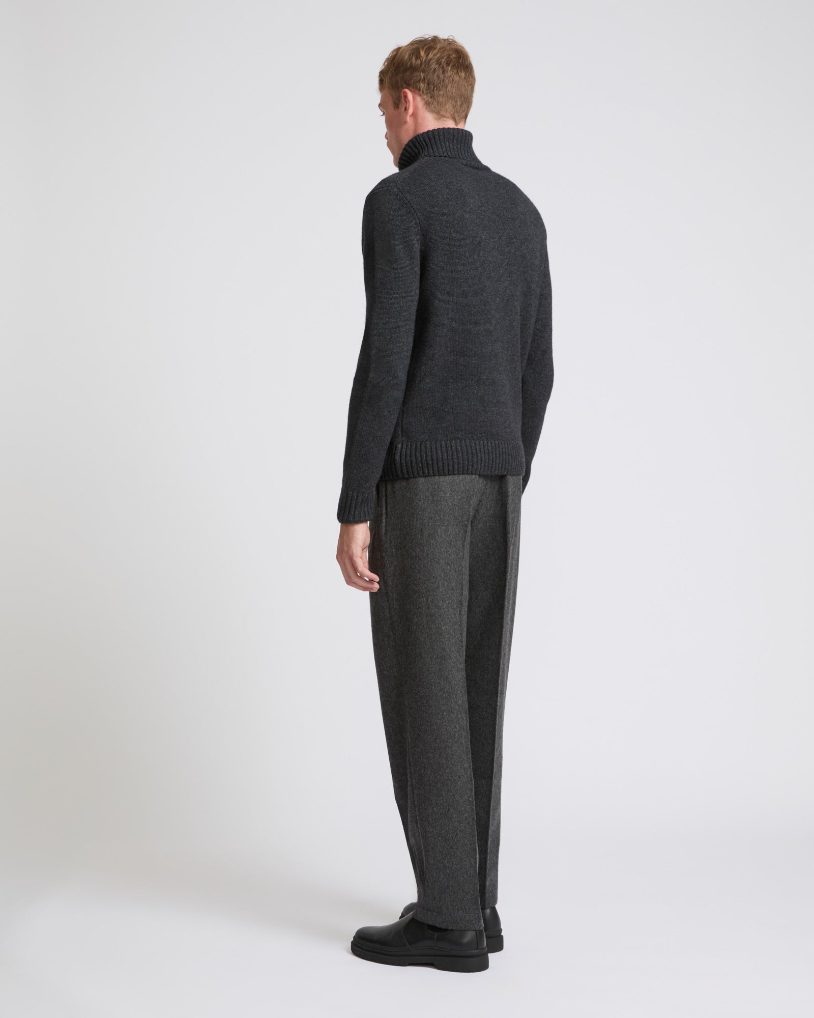 Pantalon chino en laine-Yves Salomon - Soldes d'hiver - Winter Sale